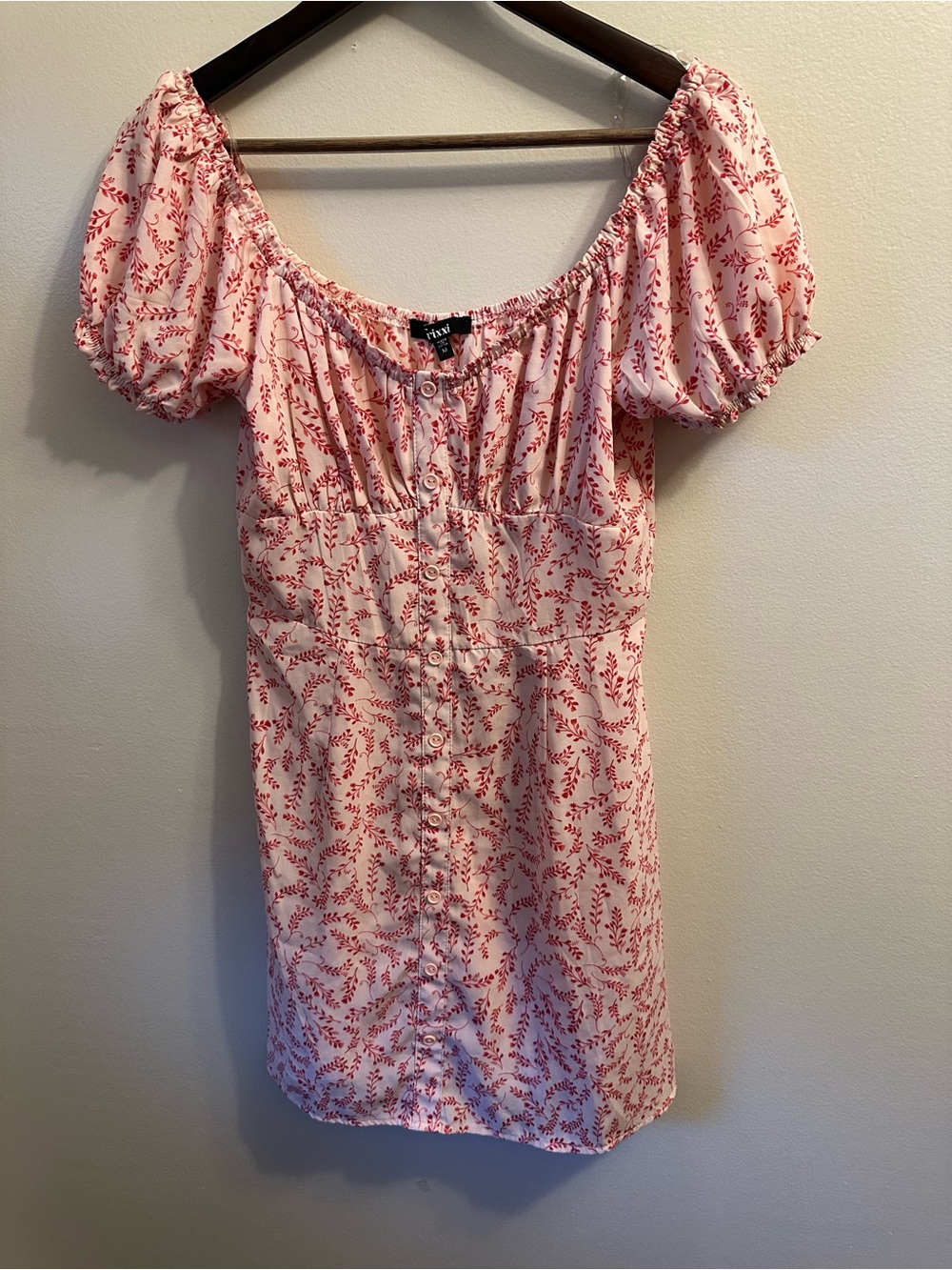 #330 Trixxi Pink and White Floral Button-Front Dress